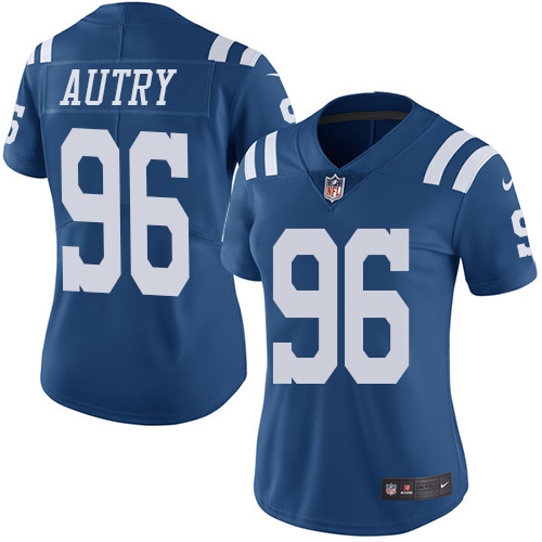 Indianapolis Colts #96 Limited Denico Autry Royal Blue Nike NFL Women Rush Vapor Untouchable jersey